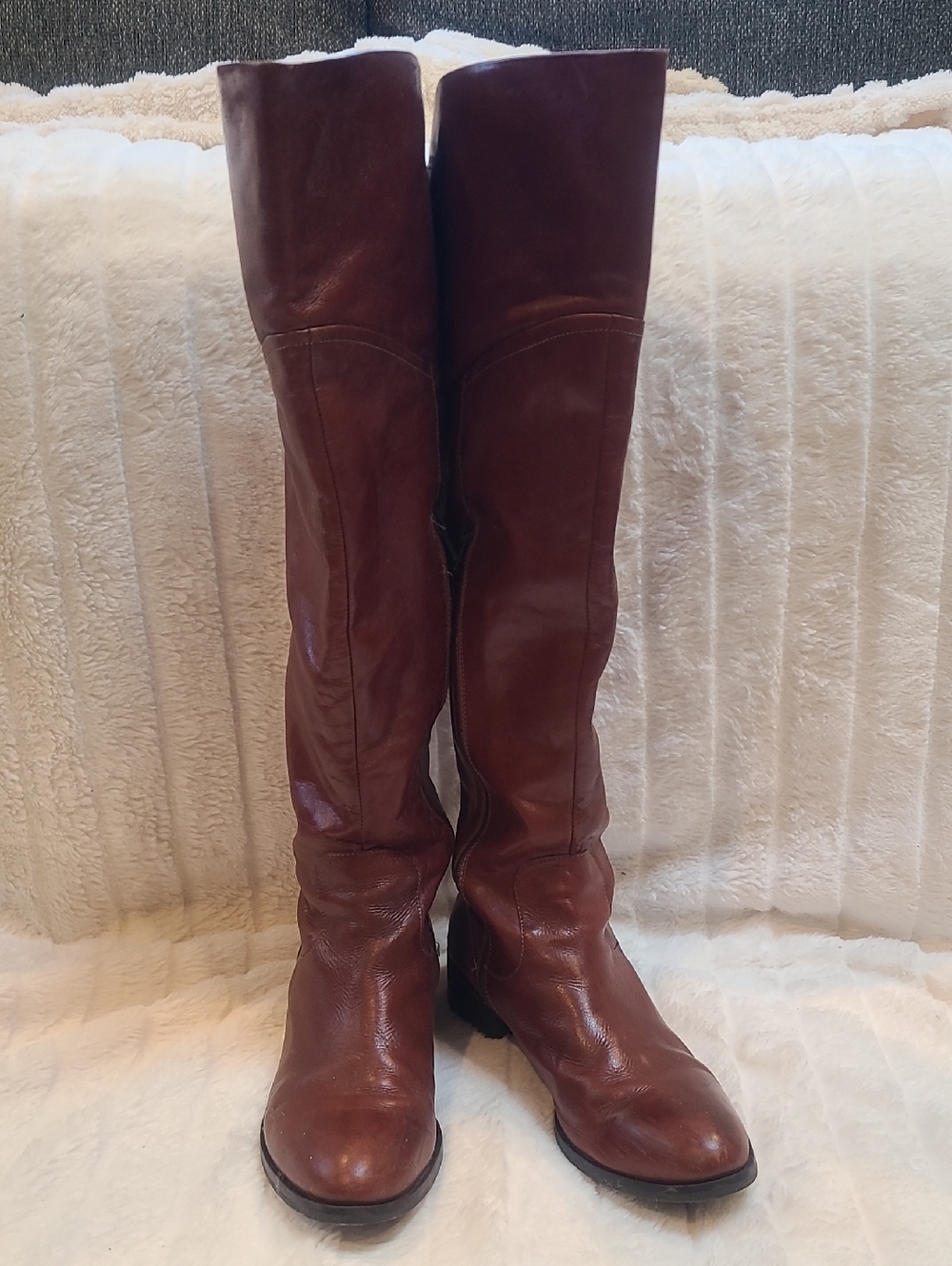 Frye Tall Chestnut Brown Leather Over-the-Knee Boots